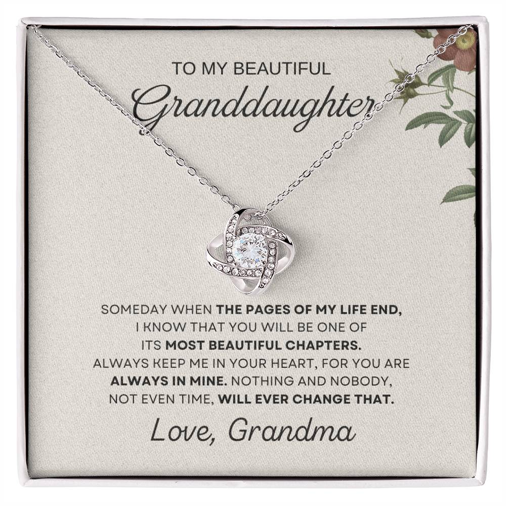 To My Beautiful Granddaughter Love Knot Necklace – My Beautiful Chapter — product image 2