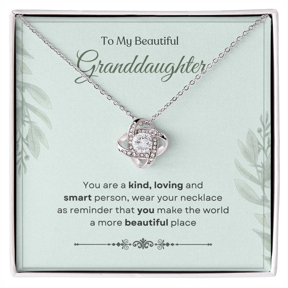 To My Granddaughter Love Knot Necklace – You Are a Kind Soul — product image 1
