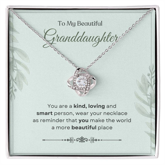 To My Granddaughter Love Knot Necklace – You Are a Kind Soul
