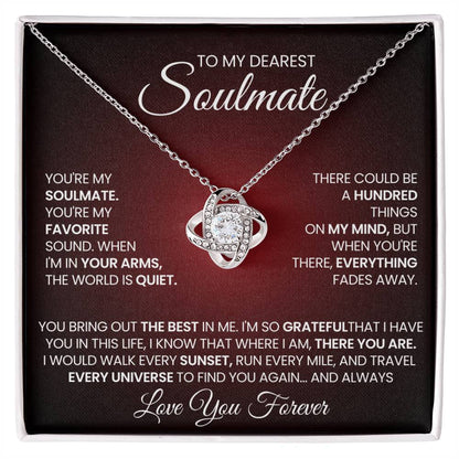 To My Dearest Soulmate Love Knot Necklace – My Favorite Sound — product thumbnail 2