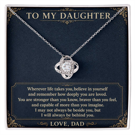 Love Knot Necklace for Daughter from Dad – Strength & Protection
