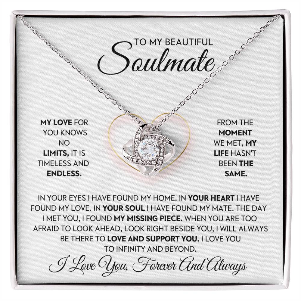 To My Beautiful Soulmate Love Knot Necklace – Timeless Love — product image 2