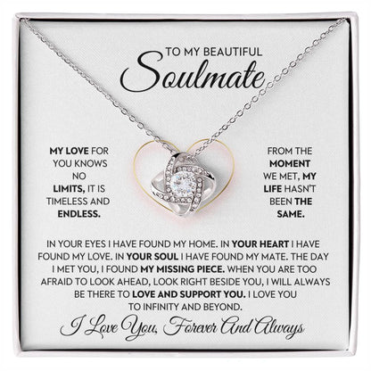 To My Beautiful Soulmate Love Knot Necklace – Timeless Love — product thumbnail 2