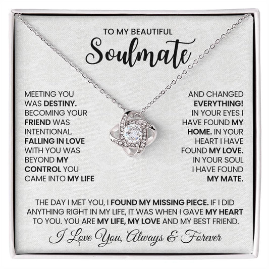 To My Soulmate Love Knot Necklace – My Missing Piece