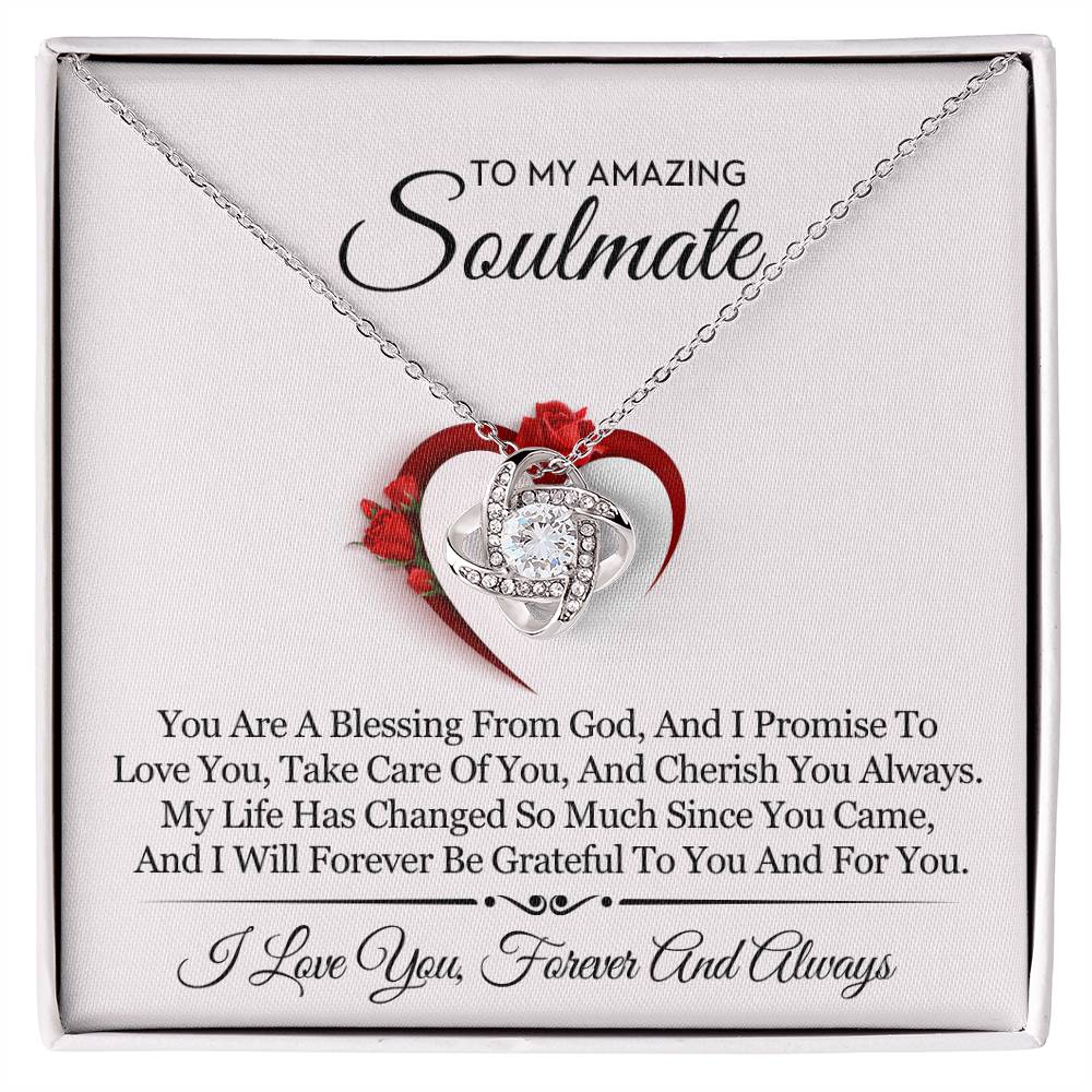 To My Amazing Soulmate Love Knot Necklace – Blessing From God — product image 2