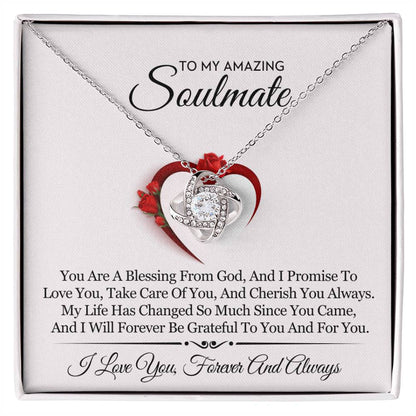 To My Amazing Soulmate Love Knot Necklace – Blessing From God — product thumbnail 2
