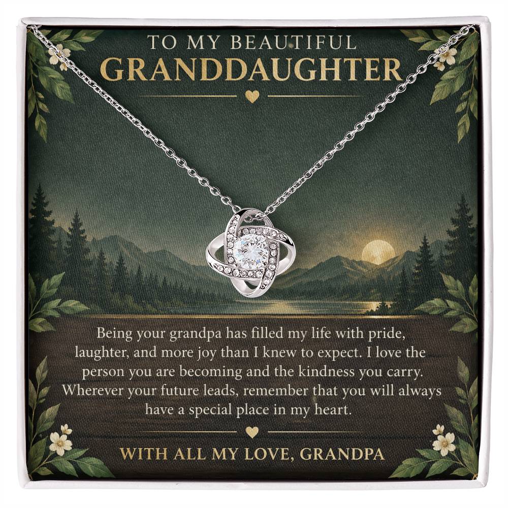 Love Knot Necklace for Granddaughter – Grandpa's Greatest Joy — product image 1