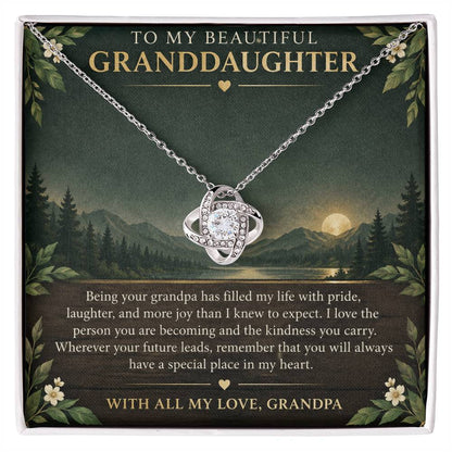 Love Knot Necklace for Granddaughter – Grandpa's Greatest Joy — product thumbnail 1