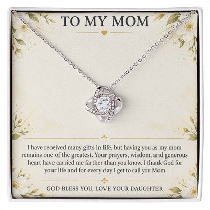 Love Knot Necklace for Mom from Daughter – You Are My Blessing — product thumbnail 2