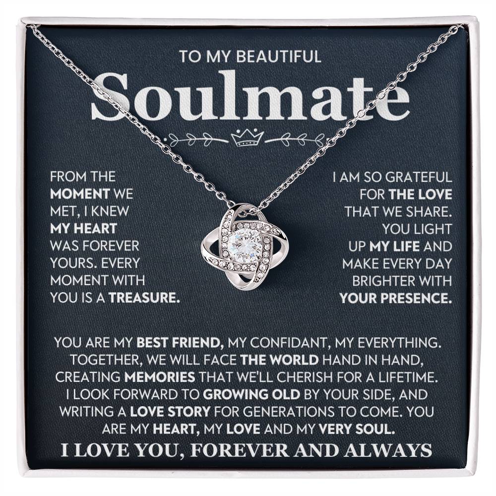 To My Beautiful Soulmate Love Knot Necklace – Together Hand in Hand — product image 2