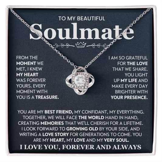 To My Beautiful Soulmate Love Knot Necklace – Together Hand in Hand