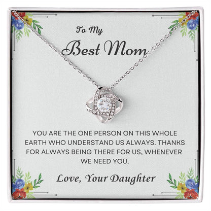 To My Mom Love Knot Necklace – You Are One of a Kind — product thumbnail 2