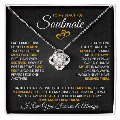 To My Beautiful Soulmate Love Knot Necklace – Precious Gift — product thumbnail 2