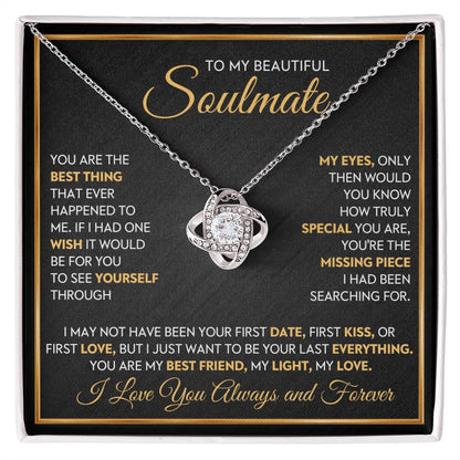 To My Beautiful Soulmate Love Knot Necklace – Missing Piece — product thumbnail 2