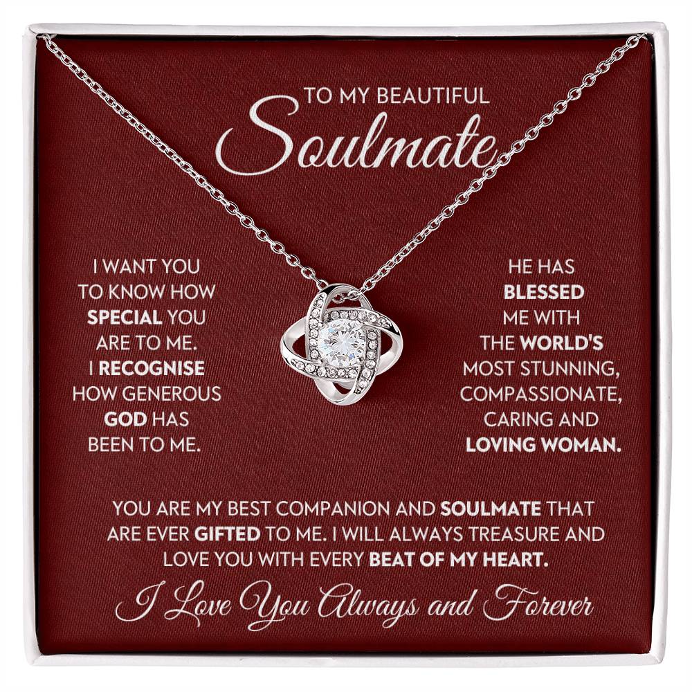 To My Beautiful Soulmate Love Knot Necklace – My Blessed Gift — product image 2