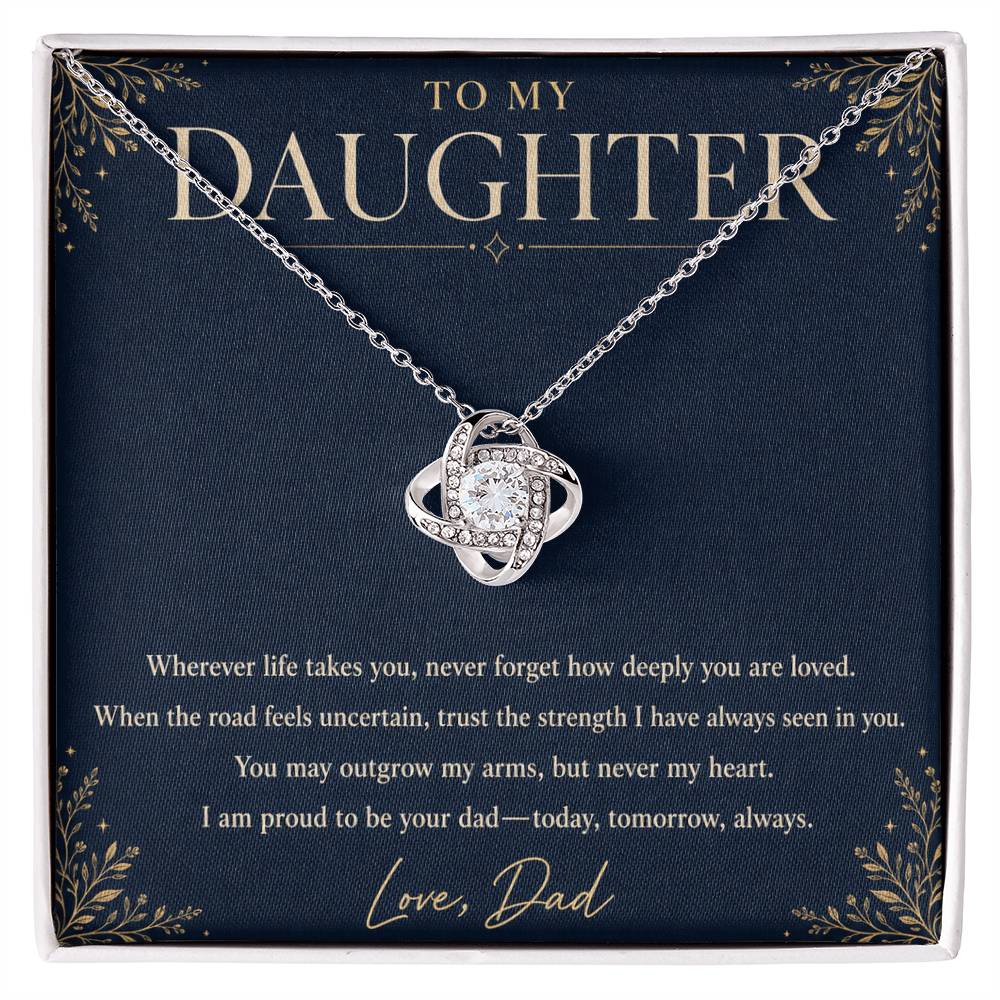 To My Daughter Love Knot Necklace – Forever Loved Gift from Dad