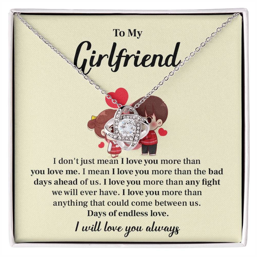 To My Girlfriend Love Knot Necklace - My Gorgeous Girlfriend Necklace 