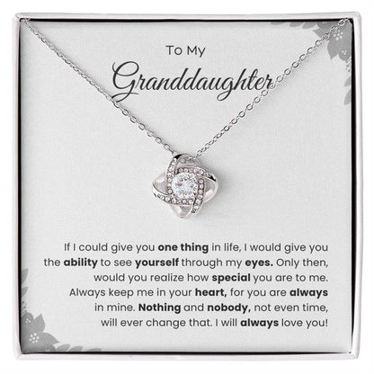 To My Granddaughter Love Knot Necklace – See Yourself Through My Eyes — product thumbnail 2