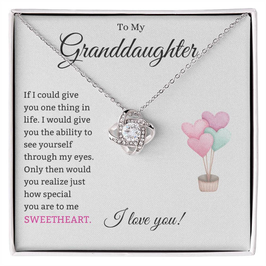 To My Granddaughter Love Knot Necklace – If I Could Give You