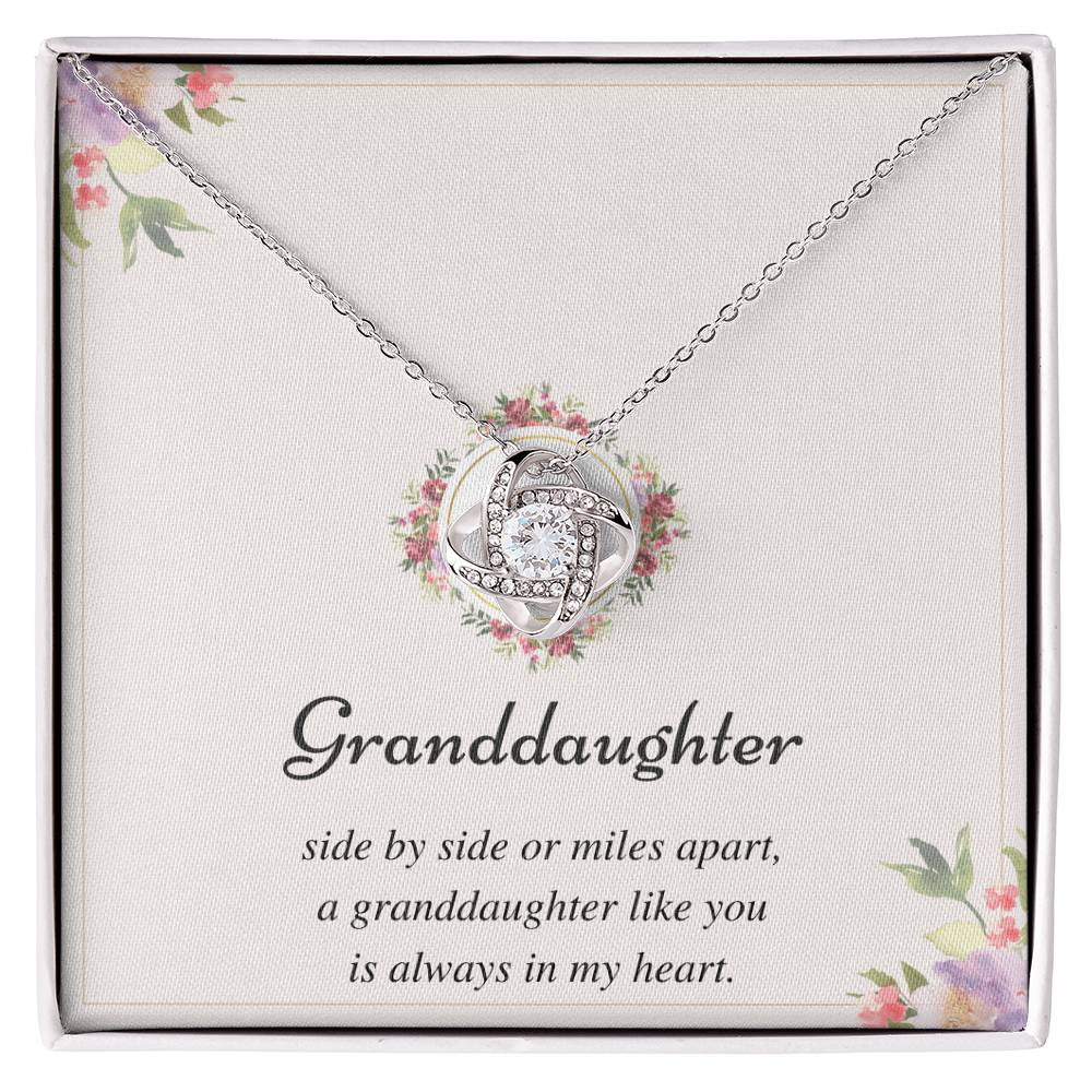 To My Granddaughter Love Knot Necklace – Side by Side or Miles Apart — product image 1