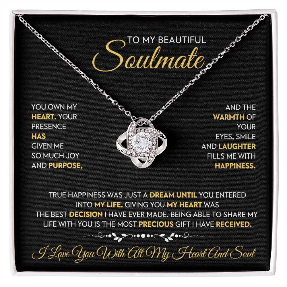 To My Beautiful Soulmate Love Knot Necklace – My Heart's Joy — product image 1