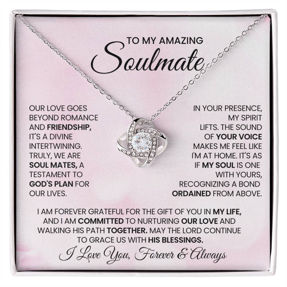 To My Amazing Soulmate Love Knot Necklace – Divine Soulmates — product image 2