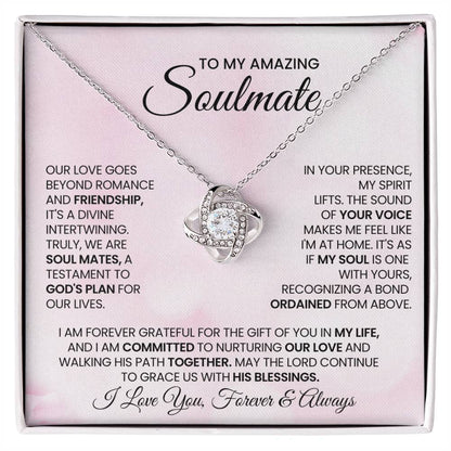 To My Amazing Soulmate Love Knot Necklace – Divine Soulmates — product thumbnail 2