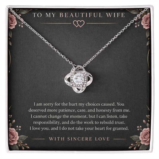 Love Knot Necklace for Wife from Husband – I Am Sorry, My Love