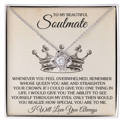 To My Beautiful Soulmate Love Knot Necklace – See Yourself Through My Eyes — product thumbnail 1