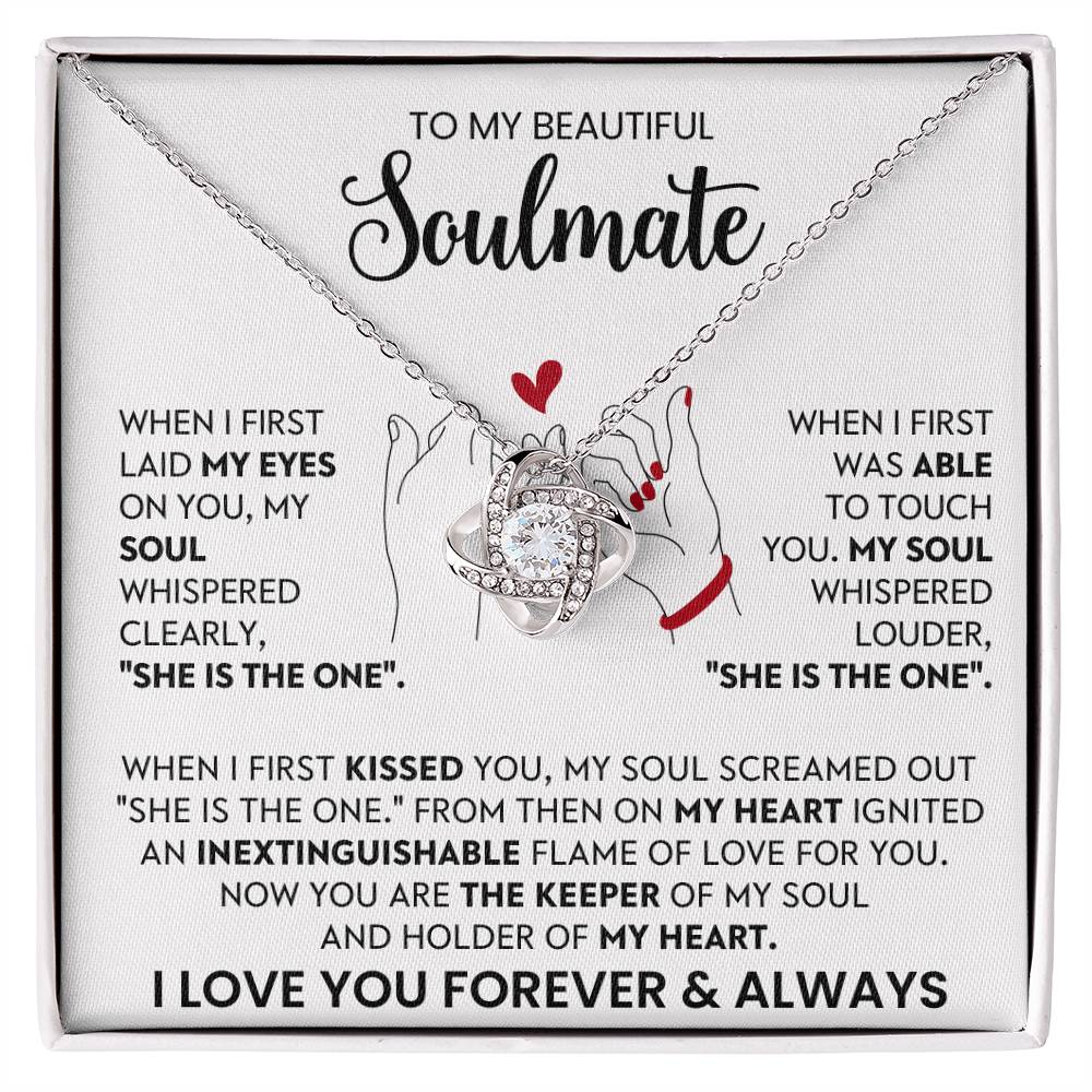To My Beautiful Soulmate Love Knot Necklace – She Is the One — product image 2