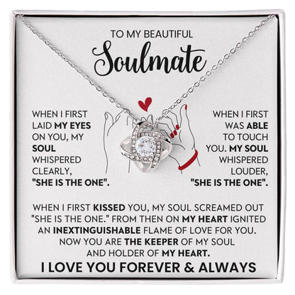 To My Beautiful Soulmate Love Knot Necklace – She Is the One — product thumbnail 2