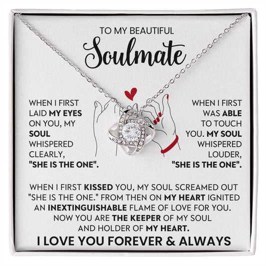 To My Beautiful Soulmate Love Knot Necklace – She Is the One