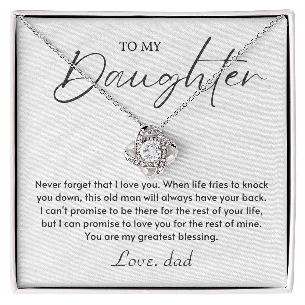 To My Daughter Love Knot Necklace – Greatest Blessing Gift from Dad