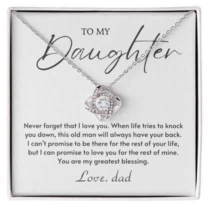 To My Daughter Love Knot Necklace – Greatest Blessing Gift from Dad