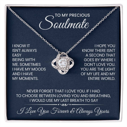 To My Precious Soulmate Love Knot Necklace – Never Forget My Love — product thumbnail 2