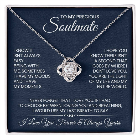 To My Precious Soulmate Love Knot Necklace – Never Forget My Love