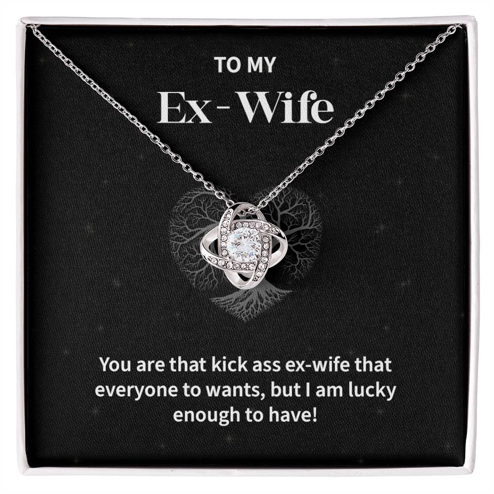 To My EX- Wife Gifts Beautiful Love Knot Necklace with Card for Ex-Wif