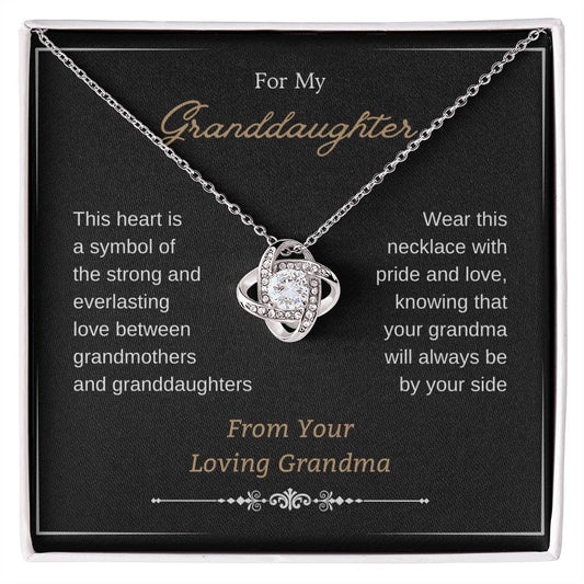 To My Granddaughter Love Knot Necklace – This Heart Is a Symbol