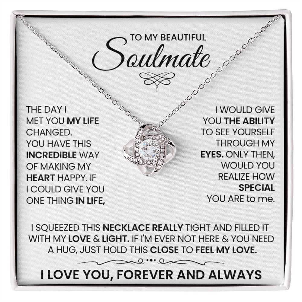 To My Beautiful Soulmate Love Knot Necklace – My Heart's Happiness — product image 2
