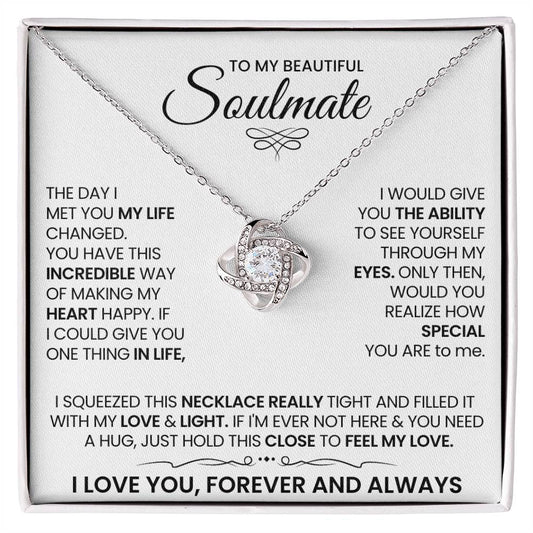 To My Beautiful Soulmate Love Knot Necklace – My Heart's Happiness