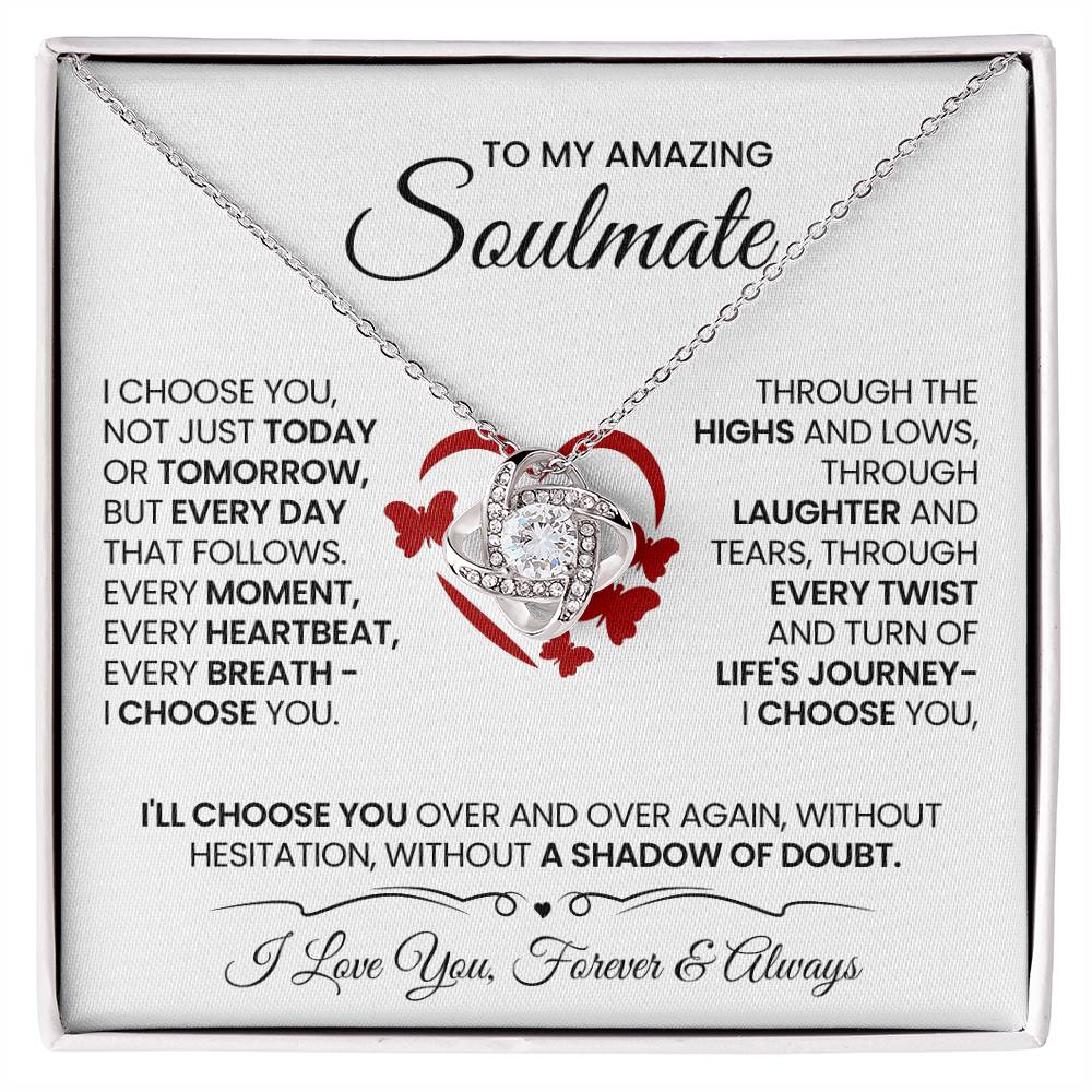 To My Amazing Soulmate Love Knot Necklace – I Choose You Always — product image 2