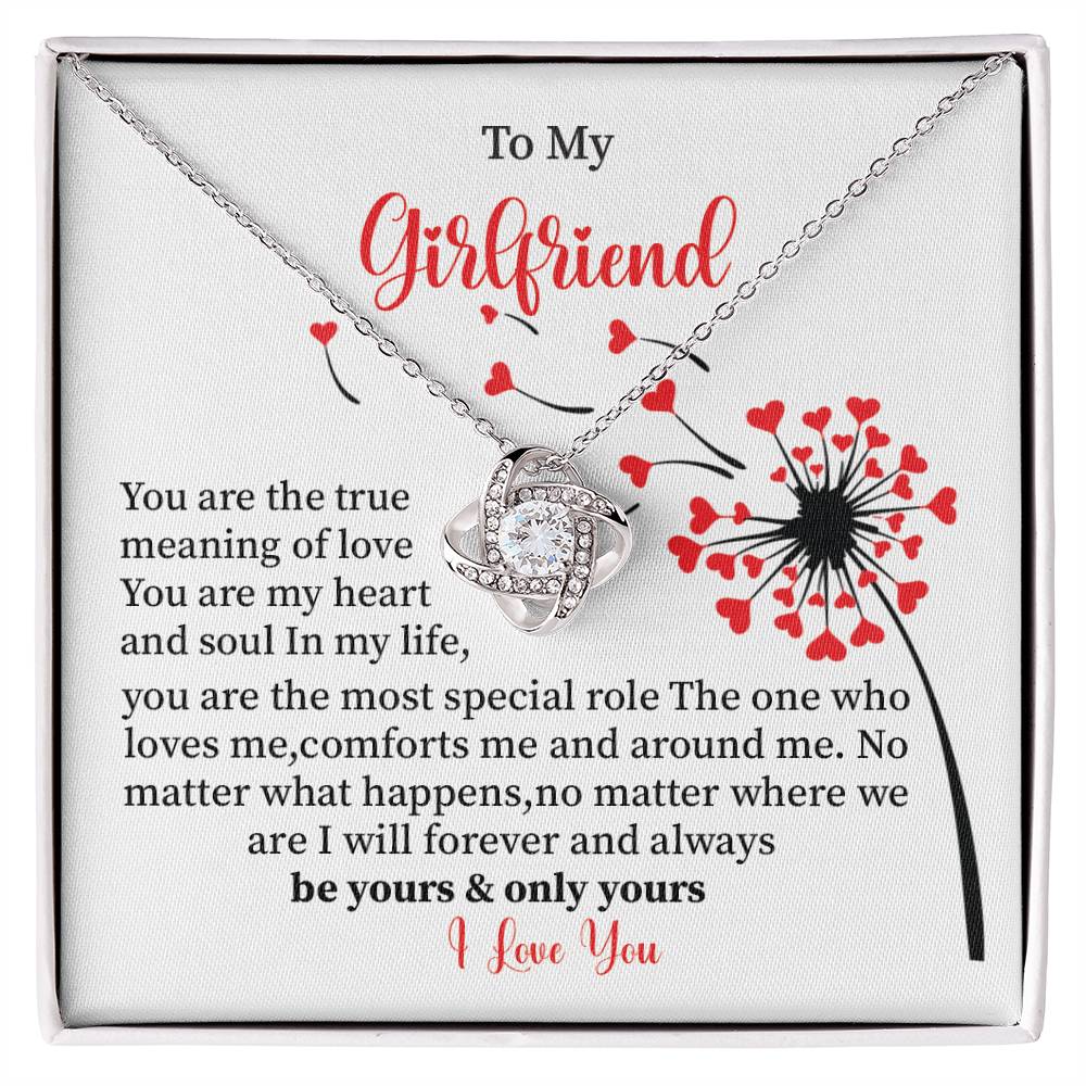 To My Girlfriend Love Knot Necklace - My Gorgeous Girlfriend Necklace 