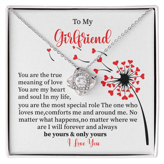 To My Girlfriend Love Knot Necklace - My Gorgeous Girlfriend Necklace 