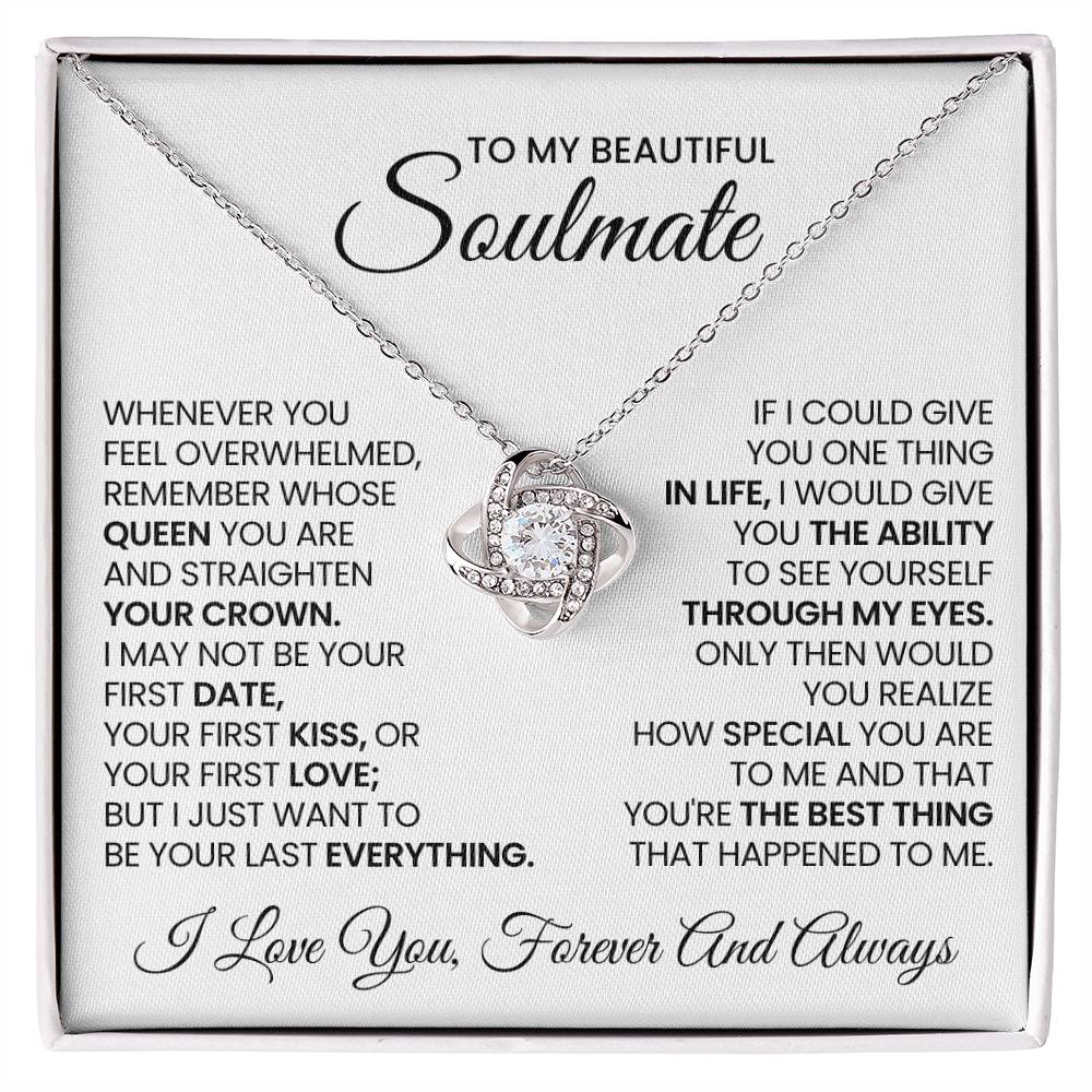 To My Beautiful Soulmate Love Knot Necklace – Straighten Your Crown — product image 2