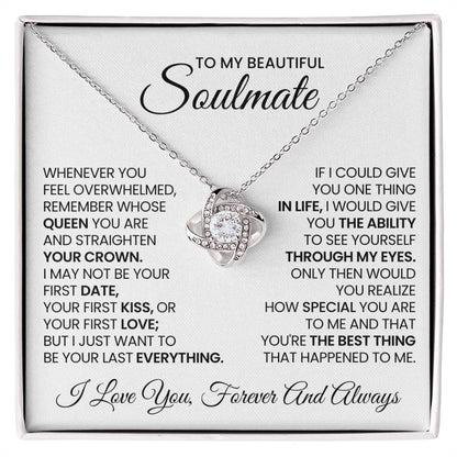 To My Beautiful Soulmate Love Knot Necklace – Straighten Your Crown — product thumbnail 2