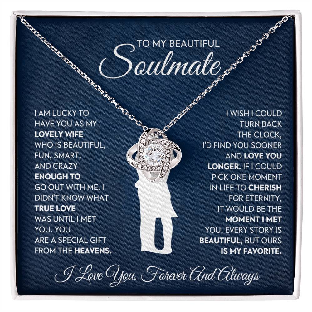 To My Lovely Wife Love Knot Necklace – Love You Longer — product image 2