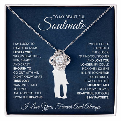 To My Lovely Wife Love Knot Necklace – Love You Longer — product thumbnail 2