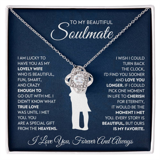To My Lovely Wife Love Knot Necklace – Love You Longer