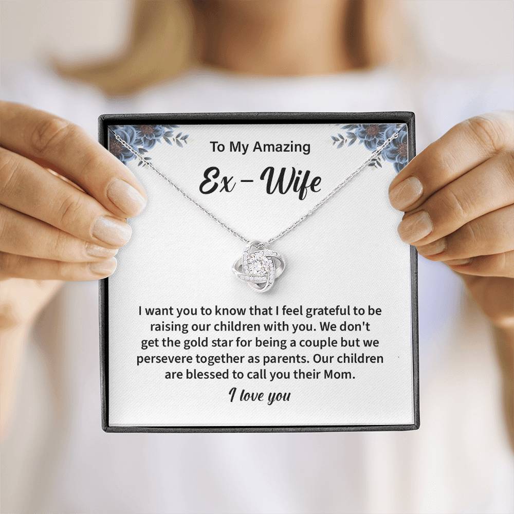 To My Amazing EX Wife Gifts Beautiful Love Knot Necklace with Card for