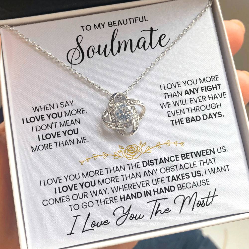 To My Soulmate Love Knot Necklace – I Love You More — product image 20
